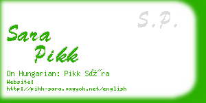 sara pikk business card
